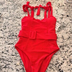 Beach Riot - Sydney Belted One-Piece - Red / XS NEW